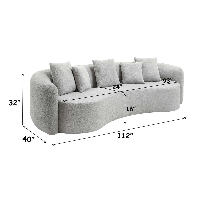Canapé surdimensionné compressé avec coussins en mousse et coussins décoratifs