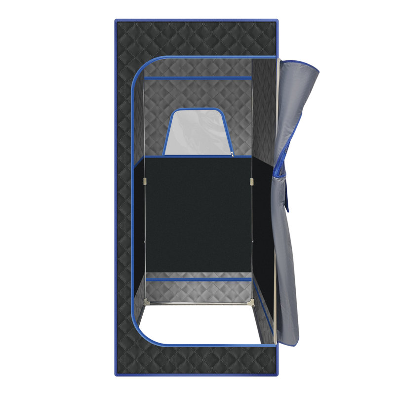 Portable 1 - Person Far Infrared Sauna Box Set W/ Remote Control, Black