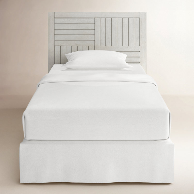 Cotswald Solid Wood Panel Headboard, Stone Path White , Full/Double