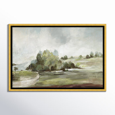 Green Country Road by Allison Pearce - Floater Frame Print on Canvas