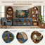 Ensemble de meuble télé 3 pièces en MDF avec bibliothèque pour téléviseur de 70 po ou moins, bleu-129891542
