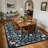 Washable Area Rug, Non-Slip Low Pile Stain Resistance Rug with Peacock and Deer, Animal Carpet for Living Room, Bedroom, Dining Room-49031356-49031357