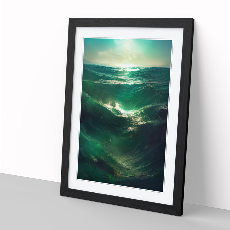 Seascape Realism Vol.1 - Single Picture Frame Print, Black, 64cm H x 46cm W x 2cm D