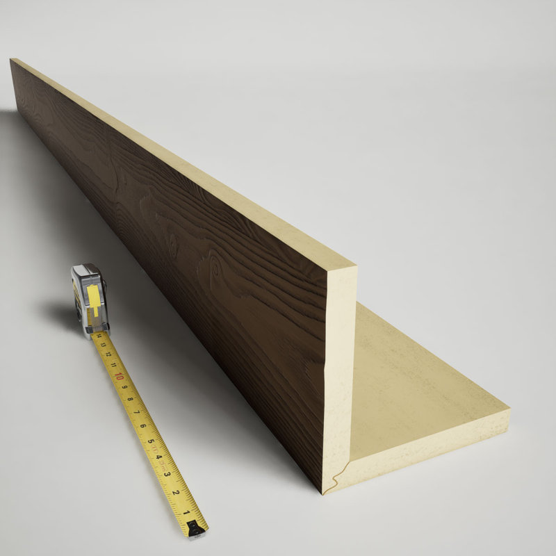 Sandblasted Endurathane Faux Wood 2-Sided Ceiling Beam (L-beam), Honey Wheat, 4"H x 4"W, 18'L