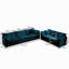 Ensemble de canapés avec 2 canapés en chenille, ensemble de canapés à 2 places et 3 sièges profonds, ensemble de canapés modernes pour le salon, chenille bleue-2129337018