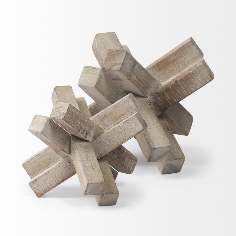 Sculpture de table Haruto Brown, H 4,1 po x l 5,5 po x P 5,5 po