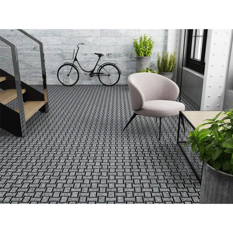 Stellare carreaux de treillis en marbre noir, calcaire, dolomite, 12 x 12 (paquet de 5,08 pieds carrés / caisse) - paquet de 5