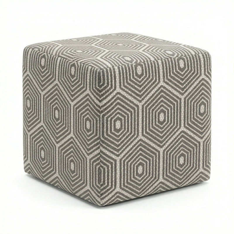 Berlin Gardens Lilly Hive 20" Square Pouf, Dark Taupe