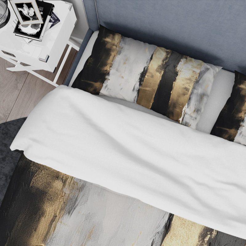 Literie , Housse de couette pour grand lit et 2 taies décor