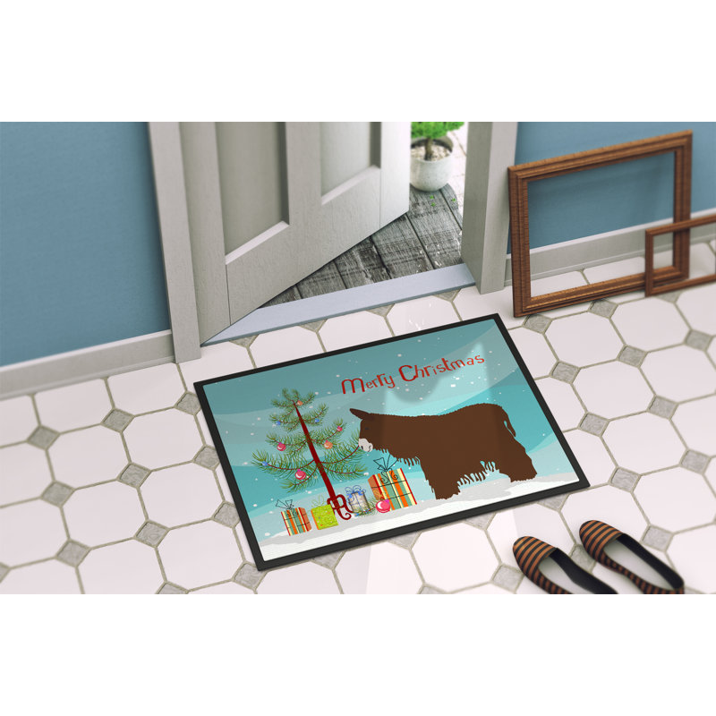 Poitou poiteuin donkey noël 27 po x 18 po tapis de porte extérieur antidérapant, Rectangle 2 pi x 3 pi
