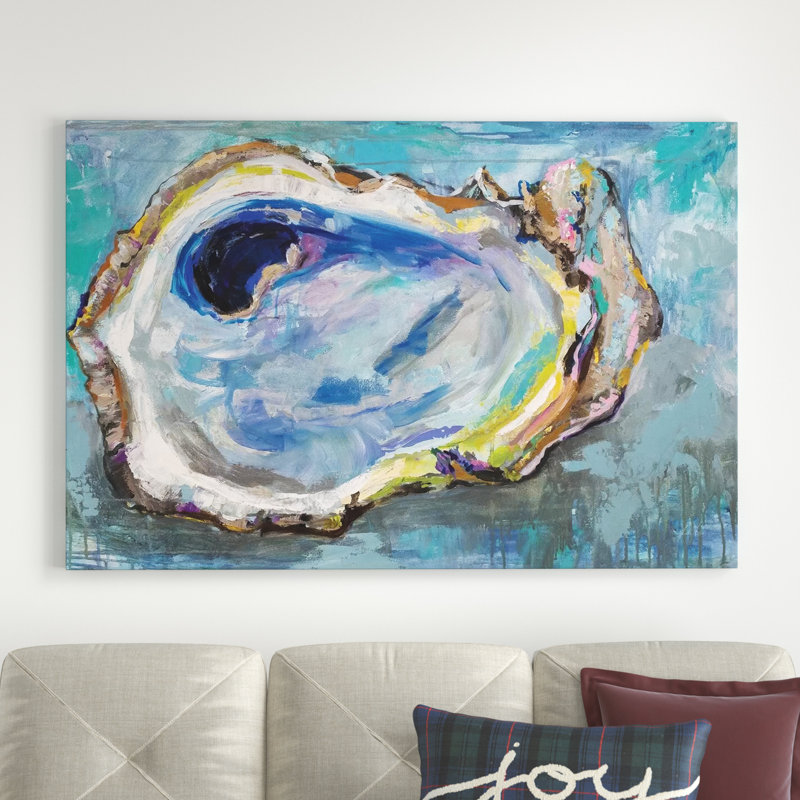 Oyster Two by Jeanette Vertentes - Wrapped Canvas Painting Print, 40" H x 60" W x 1.5" D, Wrapped Canvas