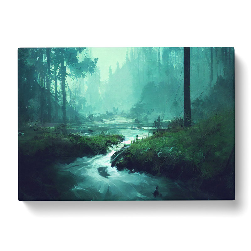 Enigmatic Forest Stream - Wrapped Canvas, 35cm H x 50cm W x 3cm D