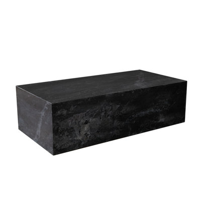 Rey Cocktail Coffee Table, 48 Inch Rectangular Natural  Marble Body