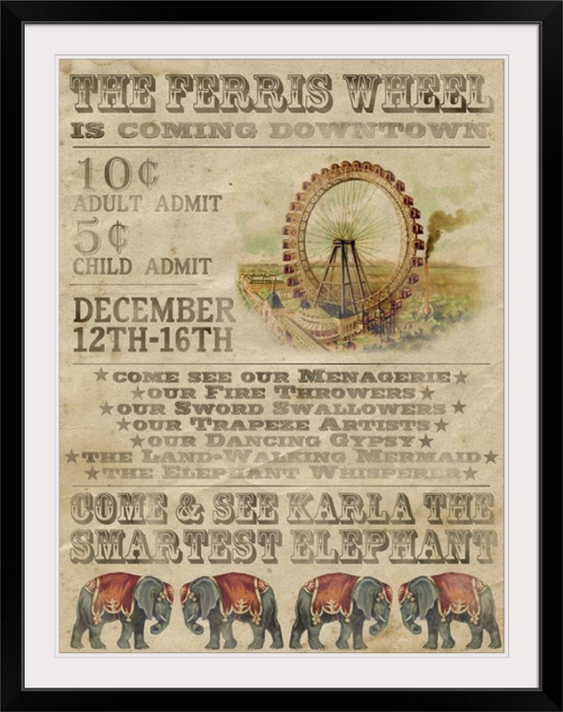 Vintage Circus " Vintage Circus IV " by Grace Popp Bungalow Rose 