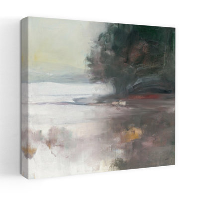 Contemporary Cygnet With Abstract Lake Art