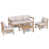 Coussin beige / structure en teck est en rupture de stock