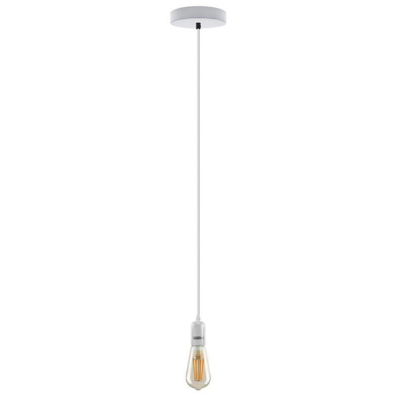 Bascum 1 - Light White Single Pendant, No