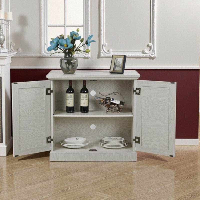 Armoire de rangement 30,75 de large avec 2 tablettes réglables en acrylique, Blanc