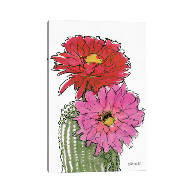 Cactus Flower I 1 Piece Wrapped Canvas Wall Art, 101.6 cm H x 66.04 cm W x 3.175 cm D