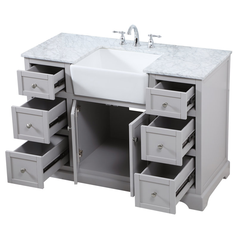 Ensemble de meuble-lavabo simple 48 po Pardue, Gris