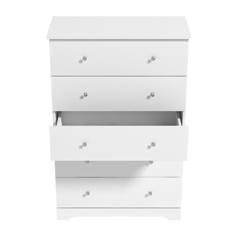 Commode 5 tiroirs Darin, Blanc