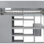 Lit mezzanine simple en bois gris avec un grand choix de rangement-1241350870