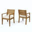 Ensemble de 2 chaises de salle à manger d'extérieur teintées au jet de sable avec coussin-1379193810