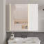 Meuble-lavabo flottant avec lavabo et armoire à pharmacie avec lumière DEL-1387967724-1387967726