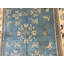 1900s Hand Knotted Pile Wool Antique Floral Medallion Rectangle Blue Rug