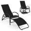 Chaise berçante d'extérieur 2 en 1 avec dossier réglable à 4 positions pour le porche de la piscine-303790112