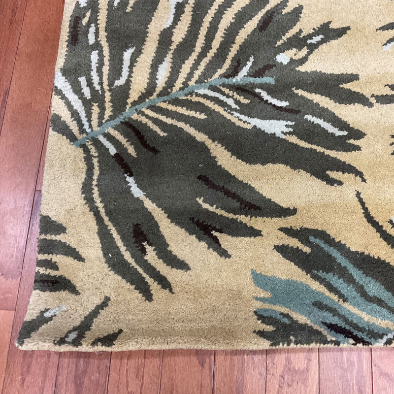 Wool Floral Indoor Rug, Rectangle 3'3" x 5'3"