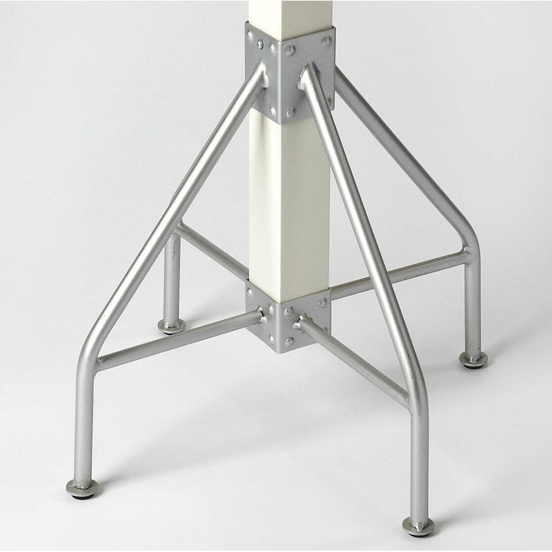 Donan 8 - Hooks Freestanding Coat Rack, White/Silver