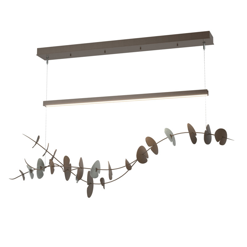 Luminaire suspendu 1 lumière Lily, Bronze, Platine rétro