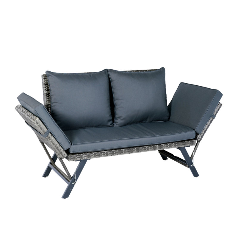 Banc de conversation 1 pièce pliable en osier