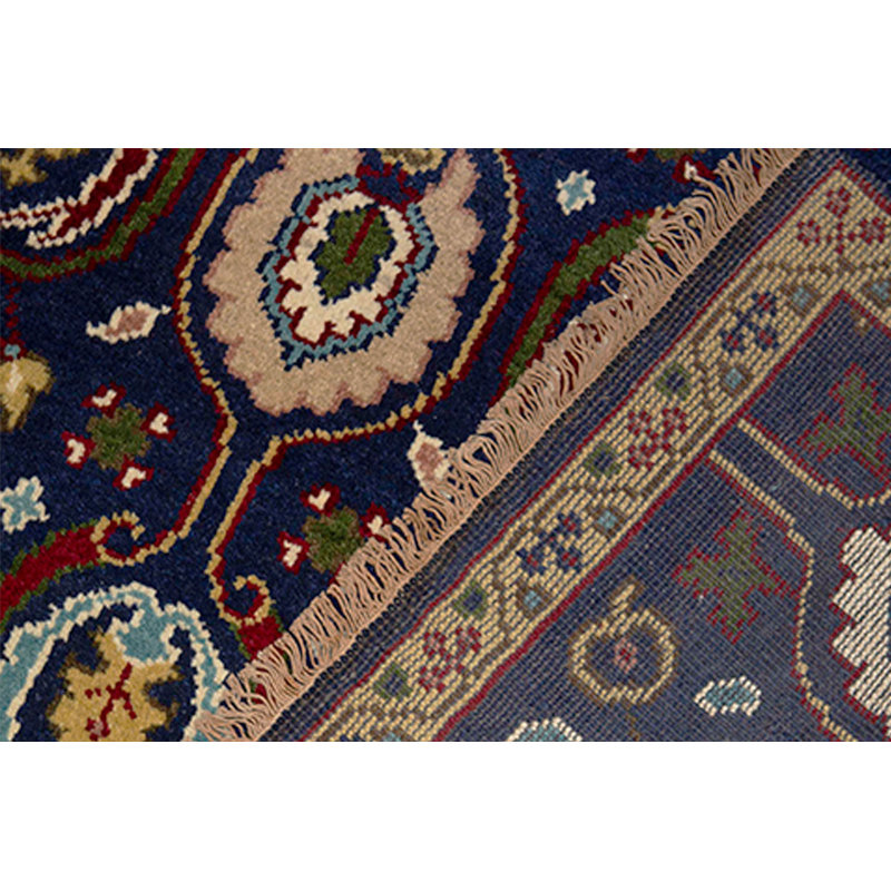 Hand-Knotted High-Quality Blue and Yellow Area Rug
