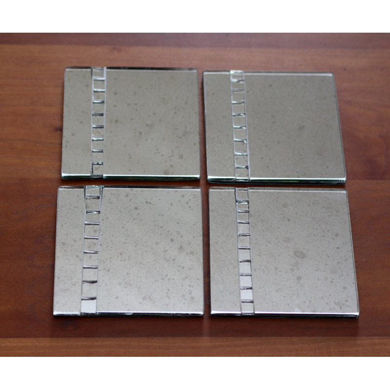 Glass 1 Piece Coaster, Antique Mirror