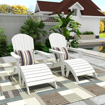 Chaise Adirondack pliante en plastique avec repose-pieds Arrlo