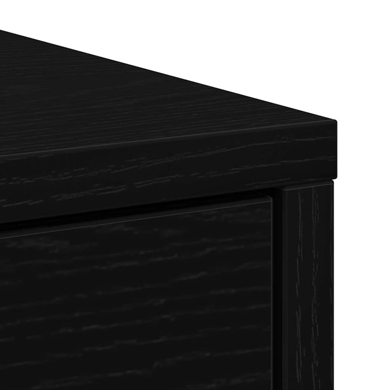 Sideboard With Drawer 80X34x76 Cm Engineered Wood, Black Oak