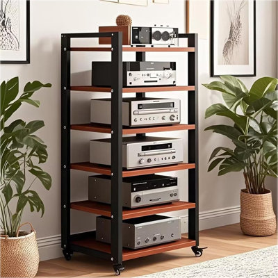 Heavy-Duty Audio Rack Tower With Adjustable Shelves, 661 Lbs Capacity, For Stereo Receiver, Record Player, AV Equipment And Home Media Storage