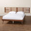 Lit plateforme très grand en bois de frêne de style Mid-Century avec tablettes intégrées Fowey Baxton Studio Elvina-106679587