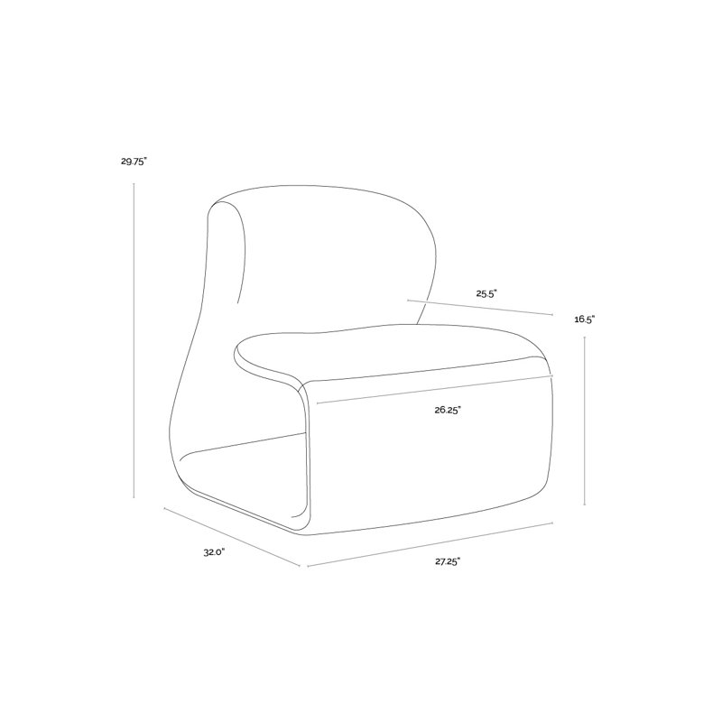 Lounge Chair, Green Polyester