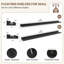 Set of 4 Black Floating Shelves, 122 cm Book Shelves with Ledge