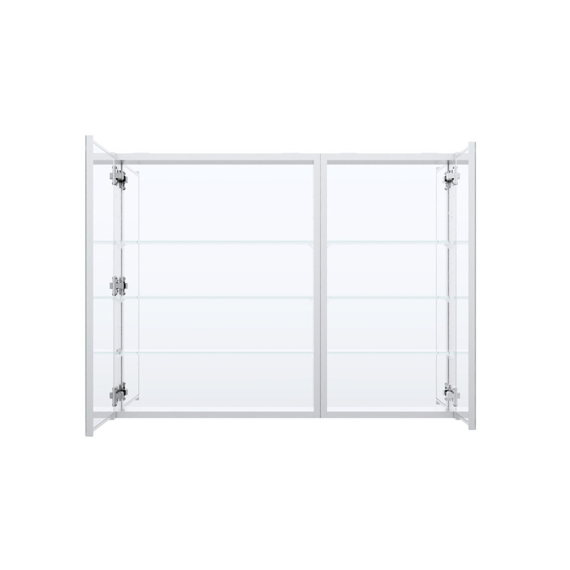 Armoire à pharmacie murale de salle de bain encastrée ou en surface l 40 po x H 30 po avec tablettes réglables en verre