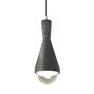 Breeona 1- Light Cone Pendant with Metal Accents