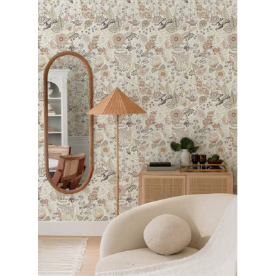 Whimsy Coral Fauna Wallpaper