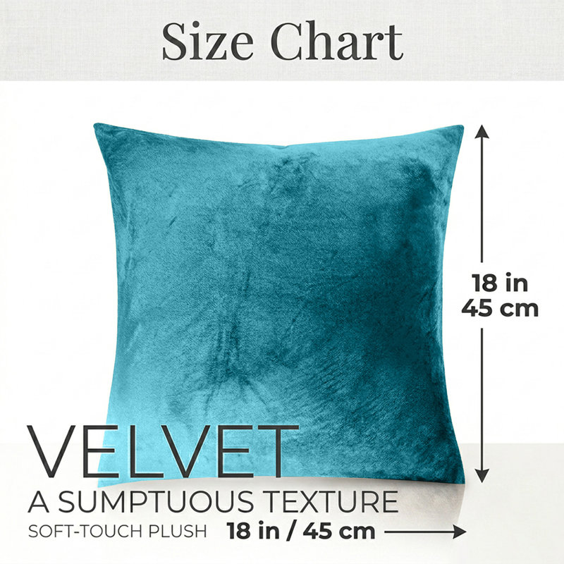 Plain Velvet Cushion Cover-(Pack of 4), Teal