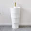 Lavabo de salle de bain autoportant circulaire en céramique blanche sur pied H 32 po Brooklyn
