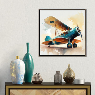 Aquarelle, avion rétro I