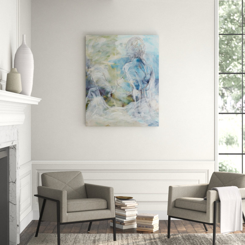 Seated Figure Painting by Samuel Kane, 50" H x 40" W x 1.5" D, Knife Gel