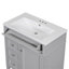 Meuble-lavabo de salle de bain avec lavabo supérieur, armoire de rangement de salle de bain avec 2 tiroirs et un tiroir basculant